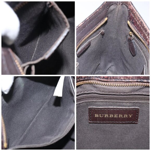 BURBERRY Nova Check Shoulder Bag PVC Beige Gold Auth 118306 - Picture 15 of 16